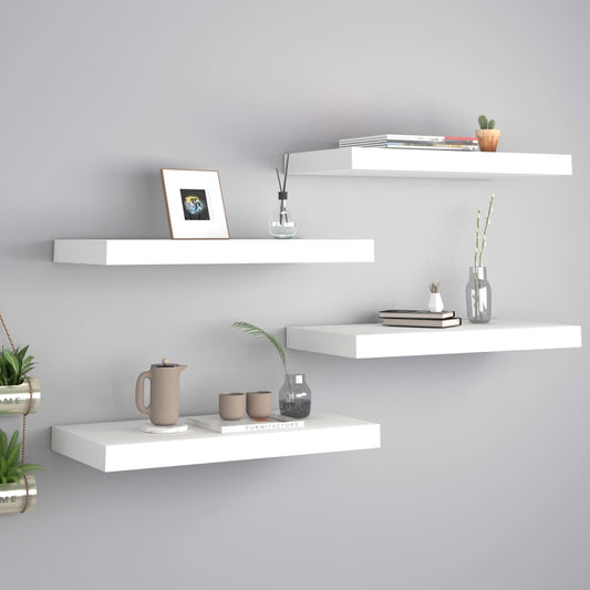 NNEVL Floating Wall Shelves 4 pcs White 50x23x3.8 cm MDF