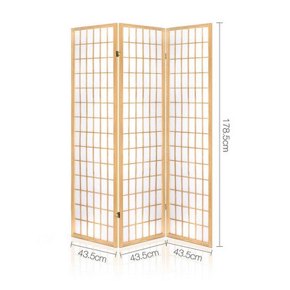 NNEDSZ 3 Panel Wooden Room Divider - Natural