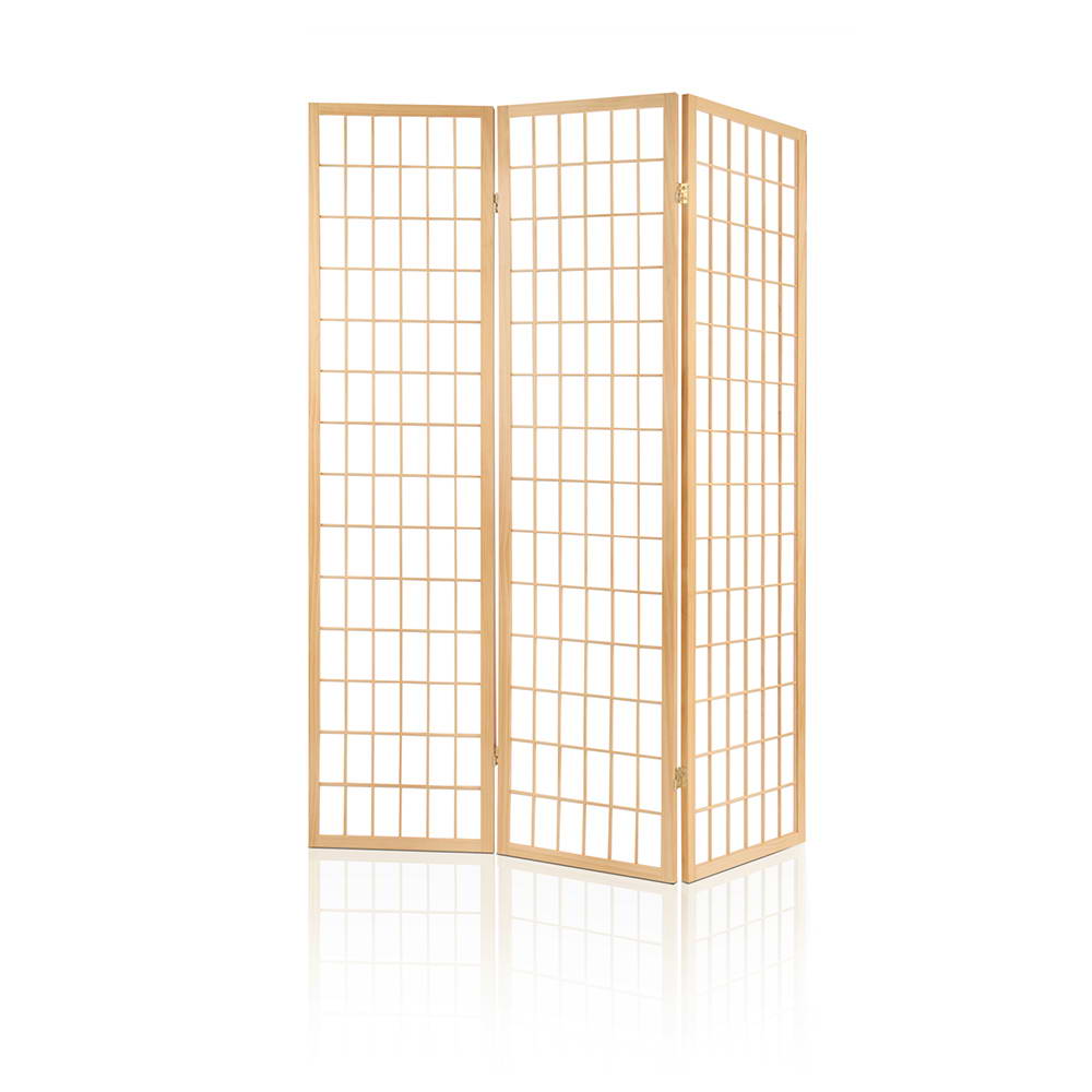 NNEDSZ 3 Panel Wooden Room Divider - Natural