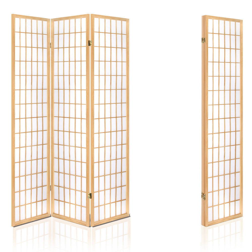 NNEDSZ 3 Panel Wooden Room Divider - Natural